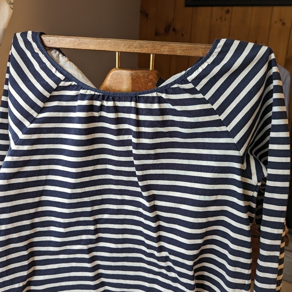 J.Crew M Blouse tie thick fabric shirt classic preppy clean girl nautical